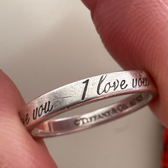 Tiffany Silver Engraved “I Love You” Ring - Picture 2 of 4